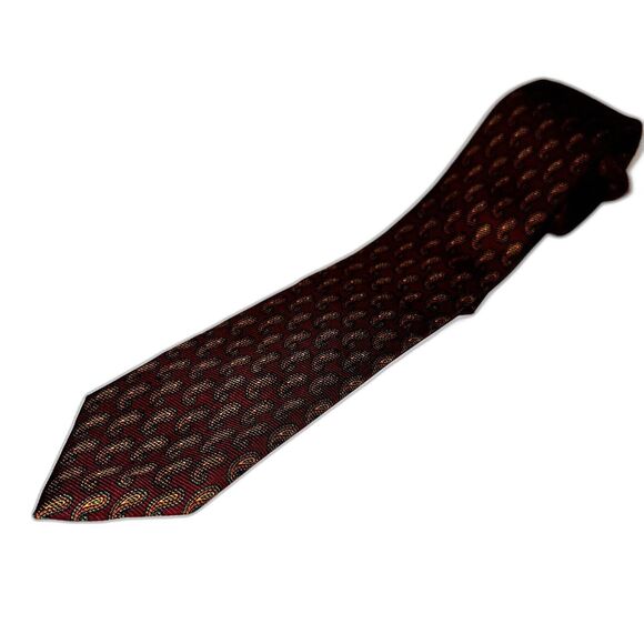 Polo by Ralph Lauren Elevate Your Style - Classic Gold & Maroon Paisley Silk Tie - Picture 2 of 5